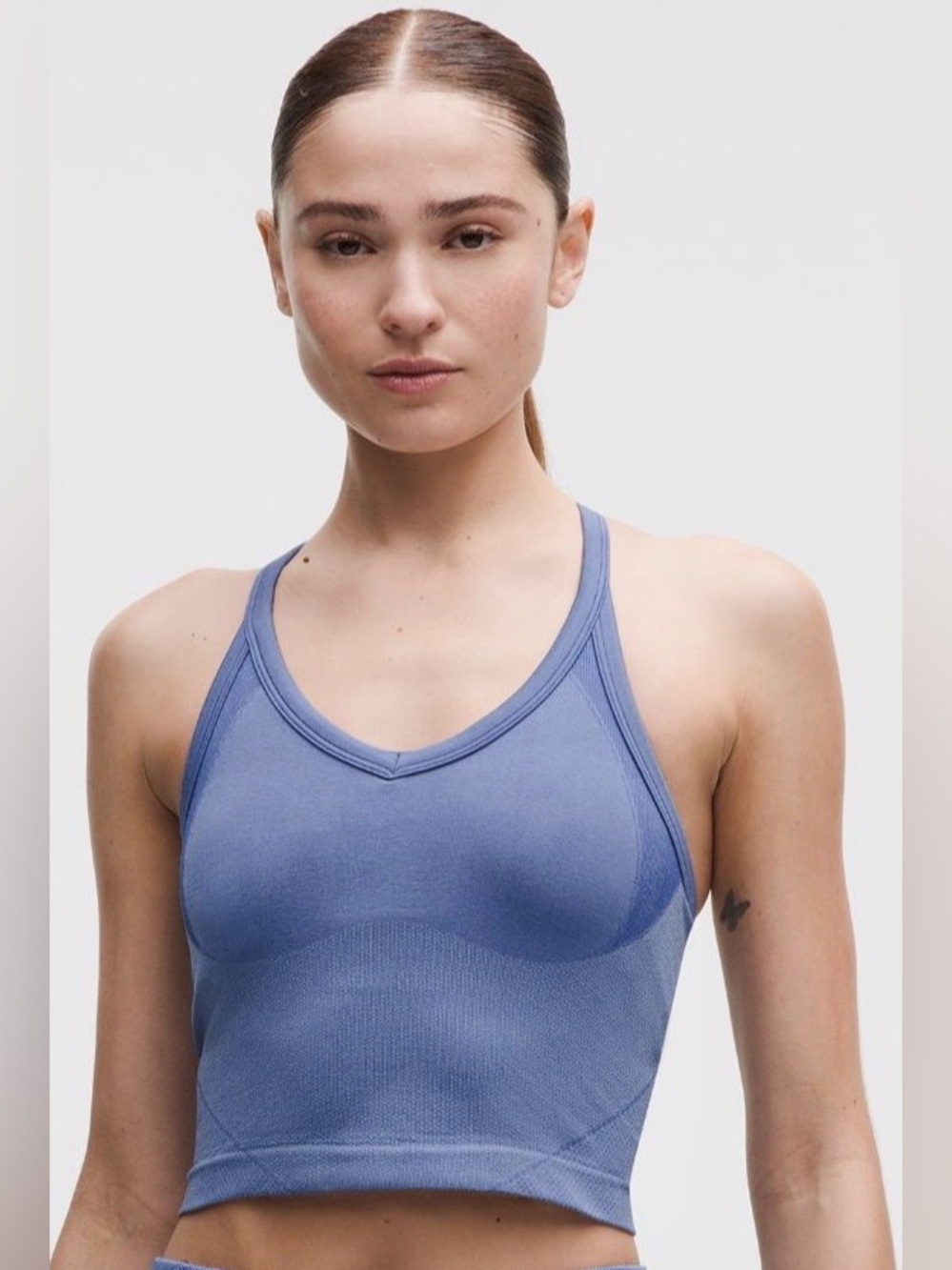 Lululemon Get Low Crossback Training Tank Prep Blue/ Brilliant Blue L